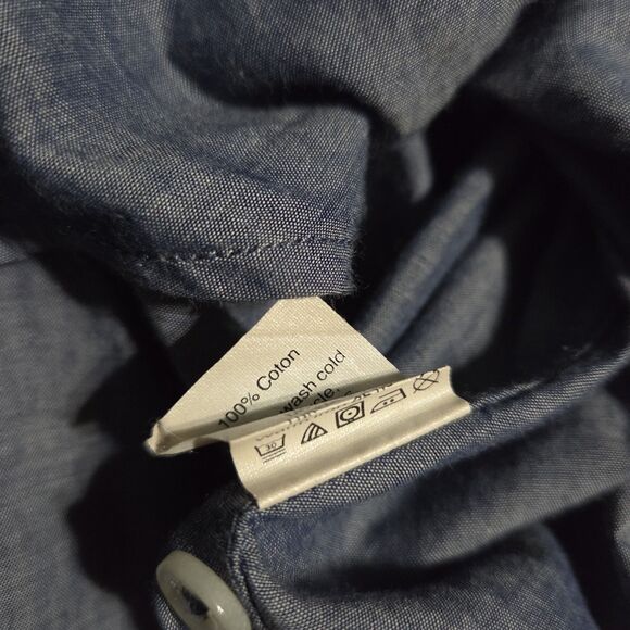 J.Crew Shirt Mens Large Blue Chambray Casual Work Pocket Button Down - Picture 6 of 8